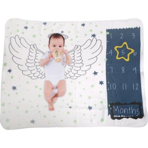 Baby Milestone Blanket Girl Floral Soft Flannel Fleece Thick Blankets for Newborn Month Blanket for Baby Pictures Backdrop