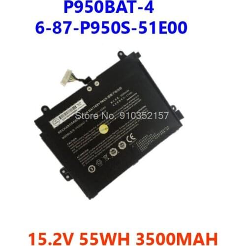 P950 Series Battery For CLEVO P950HP6 P955HP6 P950HR P957HR P955EP6 P950KP6 P957KP6 P950BAT-4 15.2V 3500mAh 55wh