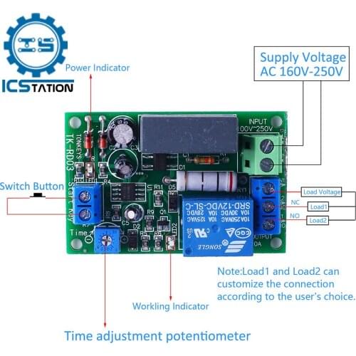 AC 220V Timer Relay Delay Switch Input/ Output Delay Off Switch Module Adjustable Timing Turn Off Board 0-15 /0-70/ 0-150 Sec