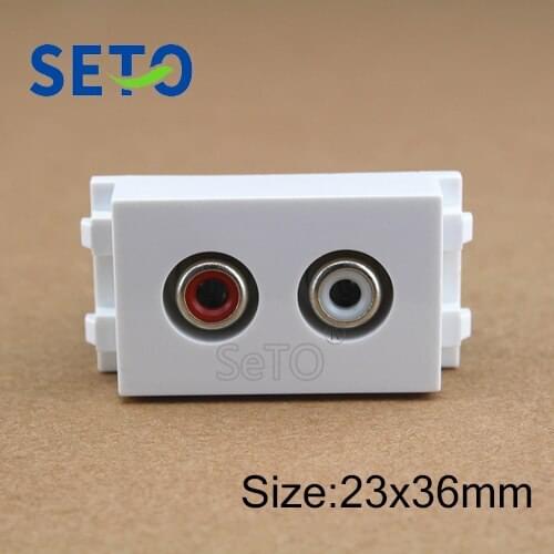 SeTo 128 Type White&Red Audio Module Free Welding Audio Connector Keystone For Wall Plate Socket