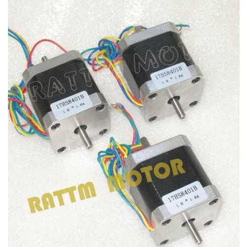 3pcs Nema17 CNC stepper motor Dual shaft 78Oz-in/48mm stepping motor/1.8A For 3D printer CNC Router Milling Machine