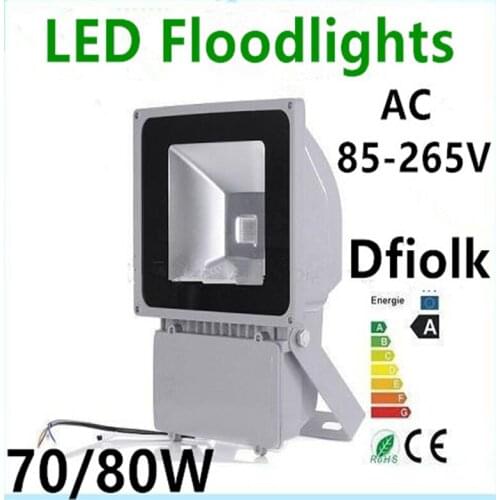 LED Spotlight 70 W 80 W 100 W AC85-265V IP65 waterproof floodlight outdoor lighting Free Shipping