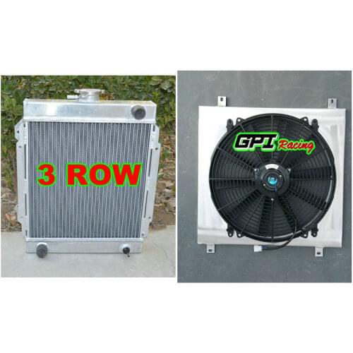 3Row Alloy radiator +SHROUD + HOSE For DATSUN 1200 B110 A12/A12T 1.2L 1970-1976 75 74 73