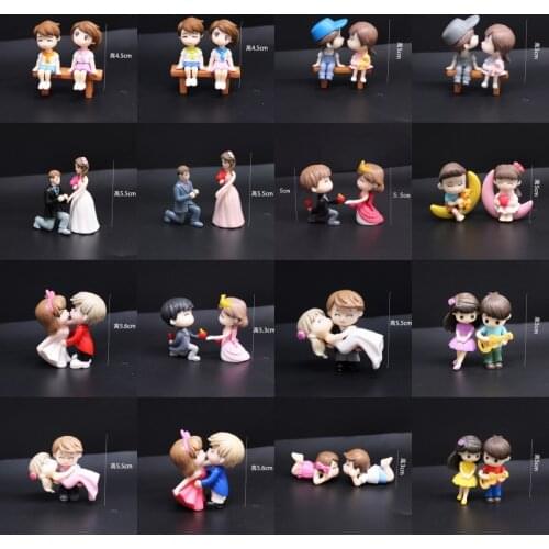 Lovers Romantic Couple Figurine Wedding Miniatures Bride and Groom Terrarium & Fairy Garden Decor Miniatures Home Decor Ornament