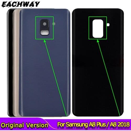 For SAMSUNG Galaxy A8 A530 A530F A8 plus A730 Back Glass Battery Cover Rear Door Housing Case A8 2018 Back Glass Cover