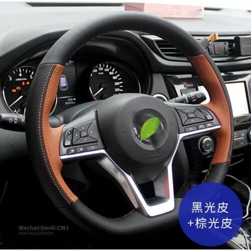For Nissan Sylphy Qashqai Teana Tiida Murano X-TRAIL hand-stitch Premium suede steering wheel cover Auto parts car accessories