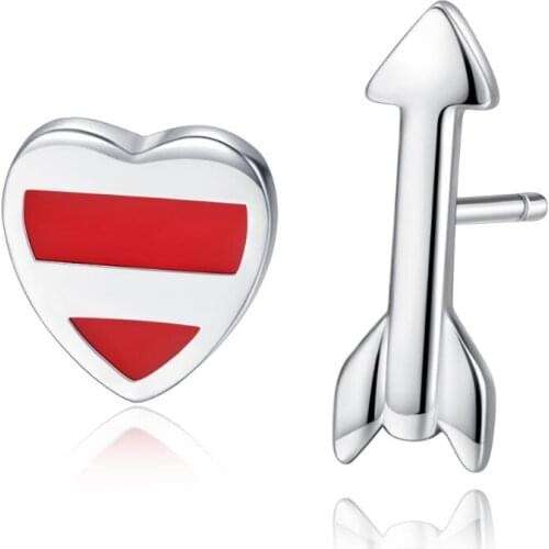 New Red Heart Shape Arrow Geometric Earrings For Women Trend Creative Jewelry Party Gift Brincos SAE186