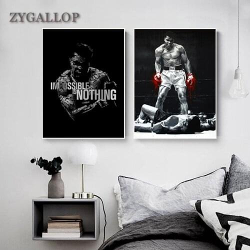 ZYGALLOP Boxing Champion Ali Vintage Poster On Canvas Living Room Decoration Picture Bedroom Wall Painting Boxing Fans for Gifts