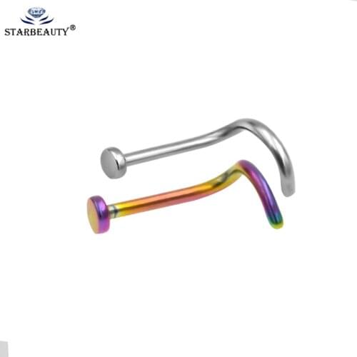 1Pc 1*7mm Small Indian Style Nose Stud Screw Twist Piercing Cartilage Jewelry Opal Nose Screw Studs Rings Piercing Jewelry