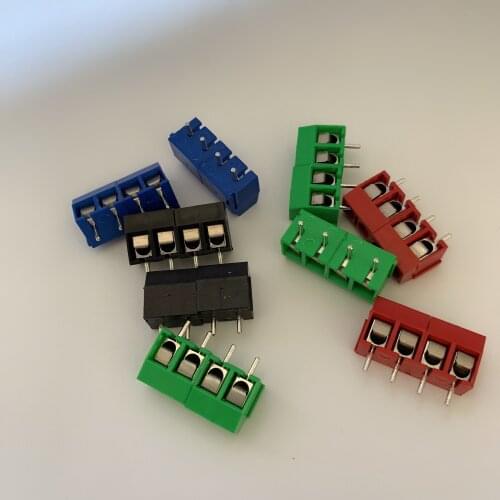 20pcs / batch kf301-4p splicing, screw PCB spacing 5.0 connector terminal, terminal kf-301 green, black, red, blue
