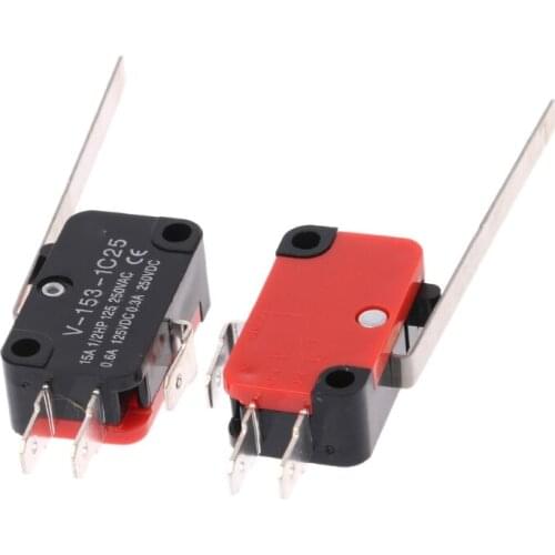 203F 10pcs V-153-1C25 Limit Switches Long Straight Hinge Lever Type SPDT Micro Switch