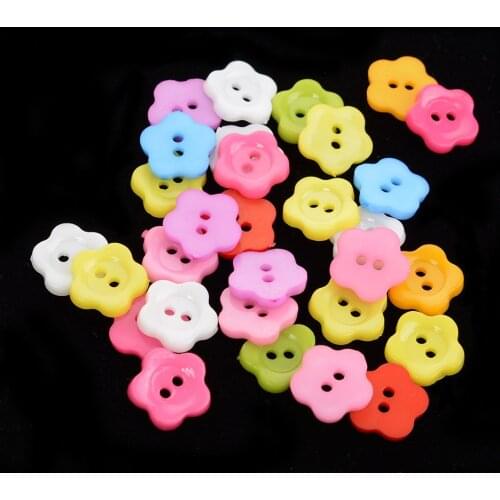 30Pcs 12.5mm Resin Sewing Button Scrapbooking Flower Mixed Two Holes Sewing Tools Decorative Button DIY Apparel Accessories