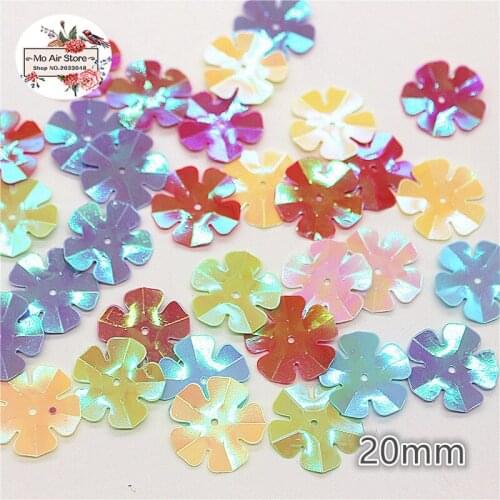 200pcs/lot 20mm PVC mix color flower lovely laser paillette hollow out decoration multicolor DIY accessories