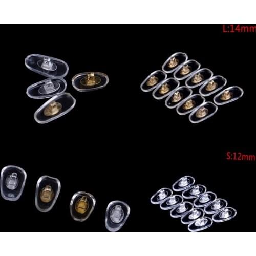 20pcs=10Pairs S/L Size Nose Pads Silicone Screw On Nose Pads Brace Support For Glasses Sunglasses Support Eyewear Accessories