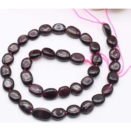 9X10MM natural garnet flat round stone beads For DIY Necklace Bracelets Earring Jewelry Making Free Shipping