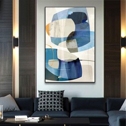 Abstract Geometric Vintage Canvas Painting Living Room Europe Posters Wall art Print Picture Hotel Hall Interior Home Decoration