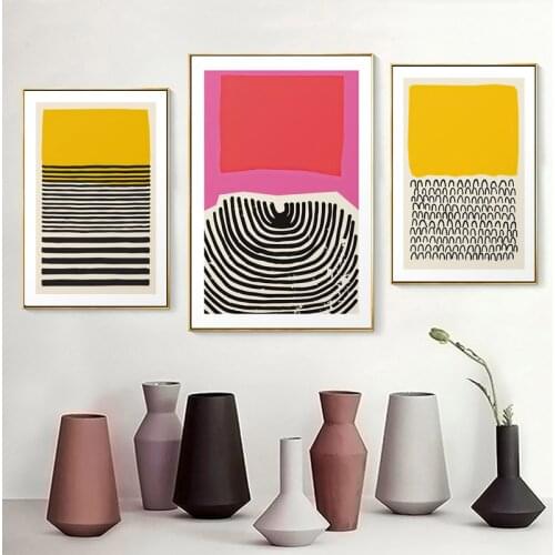 Abstract Minimalist Line Color Geometry Gallery Nordic Poster Wall Art Print Canvas Painting Home Decor Pictures For Living Room