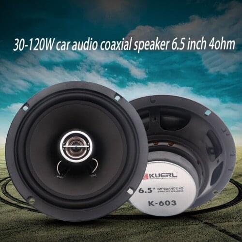30-120W Car Audio Coaxial Speaker 6.5 Inch 4ohm High Treble and Bass Speaker Car Audio Modified Rear Door Speaker A Pair