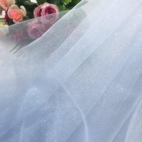 Off white, gold glitter shiny net tulle mesh lace fabric bride wedding veil lace soft tulle home diy lace bronzed mesh Lace