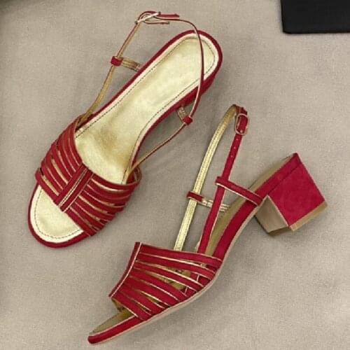 Summer Women Shoes Female Career Sandals Buckle Chaussure Ladies Peep Toe Sandalias High Heels Back Starp Sandles Fashion