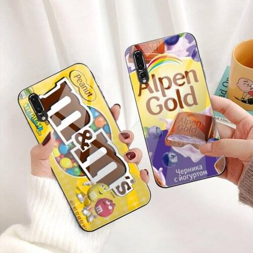 Chocolate Candy Heart Pattern Phone Case Tempered Glass For Huawei P30 P20 P10 lite honor 7A 8X 9 10 mate 20 Pro