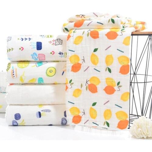 Class A 110*110cm Cotton High Density 6 Layers Muslin Gauze Pleated Baby Bed Products Baby Blanket Baby Swaddle Free Shipping