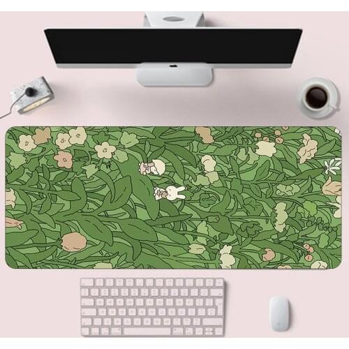 Green Plant Gaming Mousepad Grande Keyboard Office Large Mouse Pad Gamer Rubber Computer Notebook Laptop Anti-Slip Desk Mat