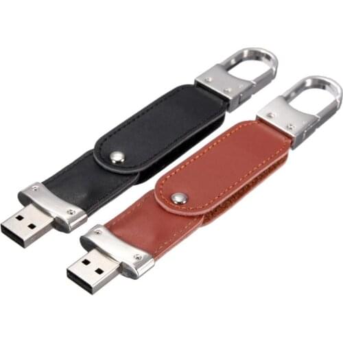 Leather case usb flash drive 64GB fashion pendrive 32GB pen drive real capacity memory stick disk 4GB 8GB 16GB Business Gift