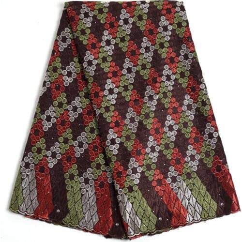 Zhenguiru 2021 Beautiful African Lace Fabric Round French Lace Fabric Bright Diamond Nigerian Fabric For Wedding And Party A2214