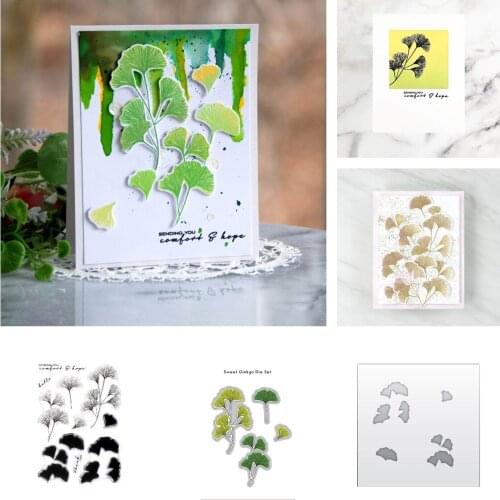 Leaf Sweet Ginkgo Flower Metal Cutting Dies and Stamps DIY Scrapbooking Card Stencil Paper Cards Handmade Album Stamp Die Sheets