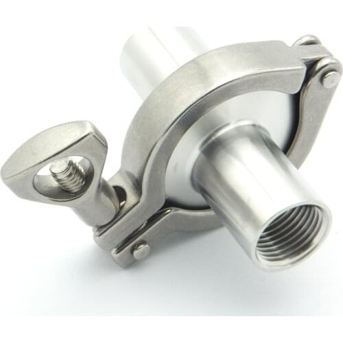 304 Stainless Steel Sanitary Pipe Fitting Set 1-1/2" NPT Female Thread Ferrule + 2" Tri Clamp + Silicon Gasket For Home Brew