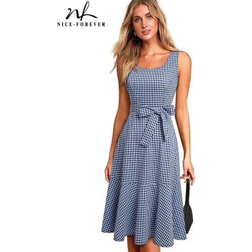 NICE-FOREVER Summer Cotton Dresses