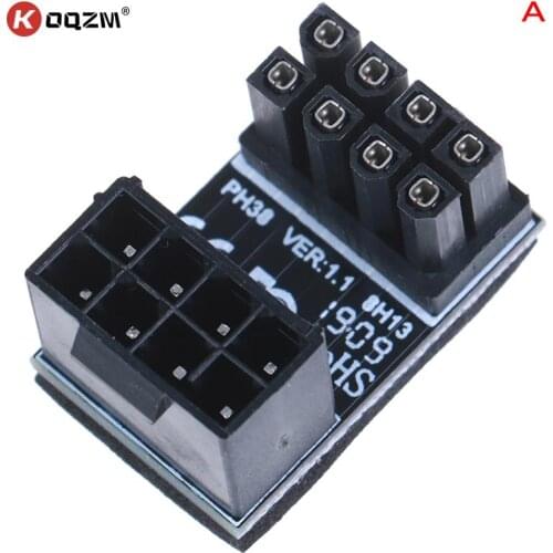 New ATX 8pin Male 180 Degree Angled to 8Pin Female Power Adapter for Desktops Graphics Card