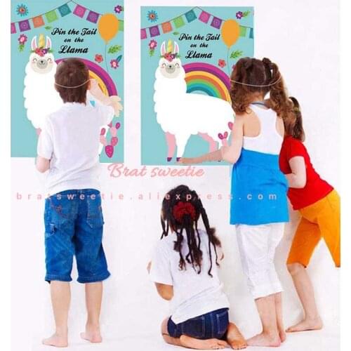 Pin the Tail on The Llama Party Game Llama Fiesta Baby Shower Alpaca Kids Birthday Party Supplies Gifts
