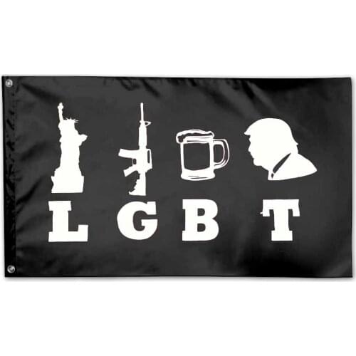 LGBT Liberty Guns Beer And Trump Flag For Decoration