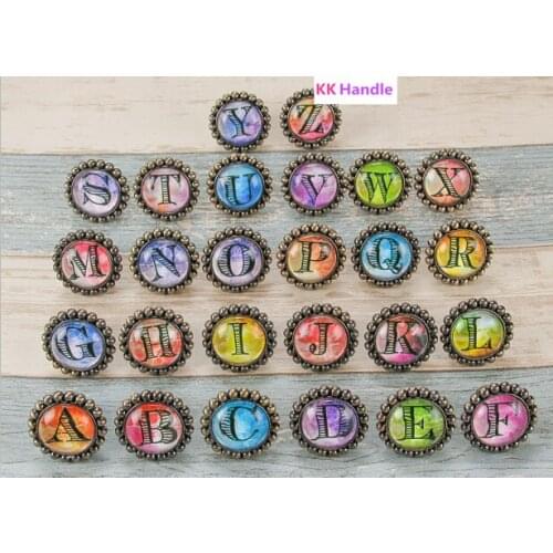 1x 40mm Vintage bronze drawer shoe cabinet knobs pulls Colorful glass crystal kitchen cabinet cupboard door handles