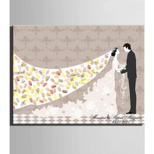 Creative DIY Wedding Fingerprint Tree Signature Guest Book Set for Wedding Party Painting With Ink Pad