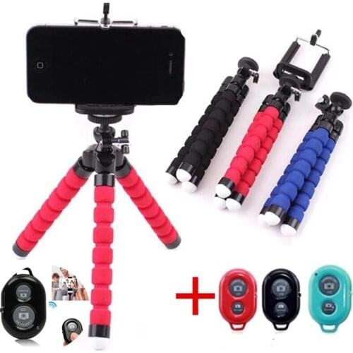 Phone Tripod Portable Flexible Adjustable Cell Phone Stand Holder Remote Universal Clip Compatible For IPhone Android Camera