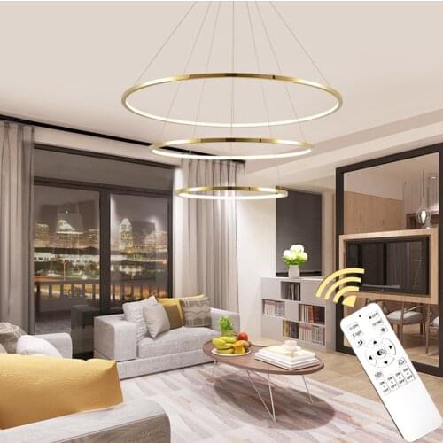 Modern LED chandelier ring gold home lighting lustre for living room dining room bedroom ceiling chandeliers lamp luminarias