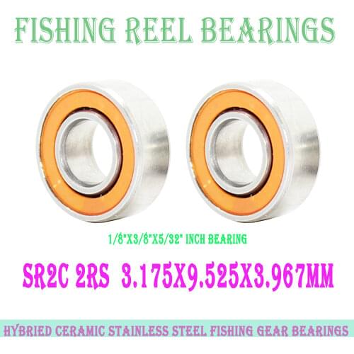 SR2 2OS Inch Bearing 1/8"x3/8"x5/32" CB ABEC7 Stainless Steel Hybrid Ceramic DRY Ocean Fishing Reels R2 Ball Bearings SR2C