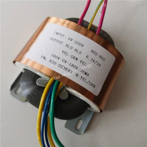 180V-0-180V 35mA 6.3V 2A Transformer R Core R20 custom transformer 220V 25VA copper shield Traffic light special transformer