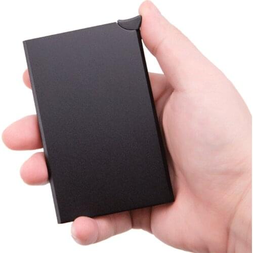 Smart Wallet Thin ID Card Case RFID Anti-theft Unisex Automatically Solid Metal Bank Credit Card Holder Business Mini