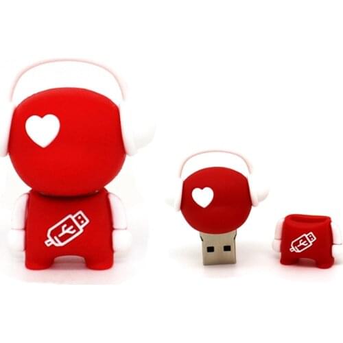 Mini red music man USB Flash Drive love gift Memory u Stick Pen Drive Flash Card pendrives 32GB 16GB 8GB 4GB 128mb