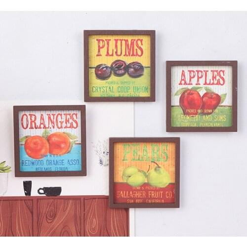 Vintage 1:12 Scale Photos Painting Mural Wall Picture for 1:12 Dollhouse Miniature Miniaturas Casa De Munecas