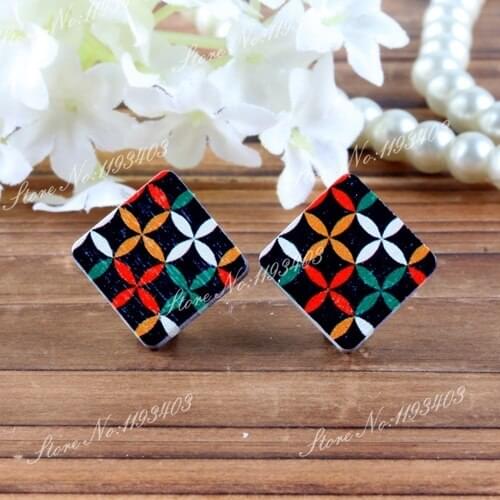 Square Shape High Quality Photo Wood Laser Cut Cabochon to make Rings, Earrings, Bobby pin,Necklaces, Bracelets