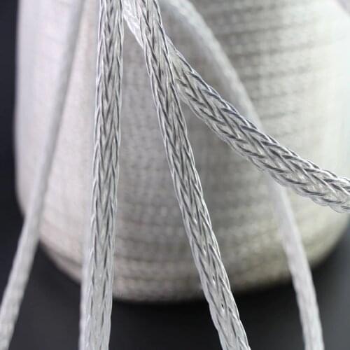 1meter Braid 8AG High Purity Silver Plated OCC Speaker Cable 16 Strands Audio speaker Wire HIFI DIY