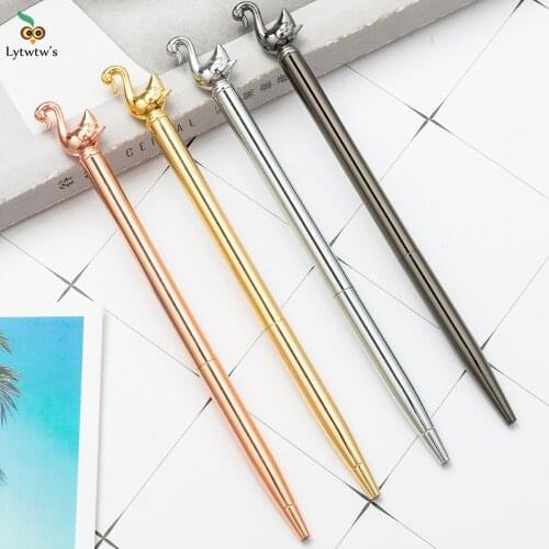 1 Pieces Lytwtws Ballpoint Pen Swan Love Crystal Wedding Metal Copper Pen Office School Supplies Stationery
