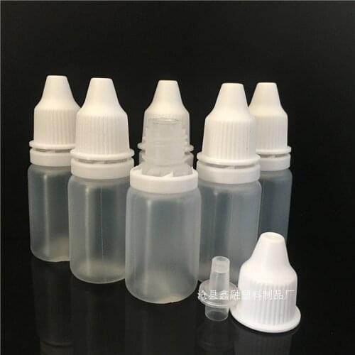 10PCS Empty Plastic Squeezable Dropper Bottles 10ML Eye Dropper plastic bottle Sample Eyes Drop Refillable Bottle, white