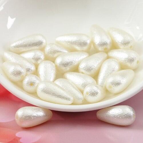 30 pcs/lot 10*15mm or 10*20mm acrylic crepe water-drop beads for craft diy bracelet headwear and phone chain