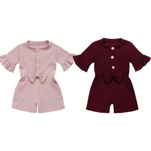 US Toddler Baby Girl Bodysuit Bow Romper Jumpsuit Sunsuit Clothes Overall Outfit